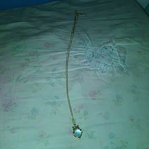 Rose gold pearl owl necklace